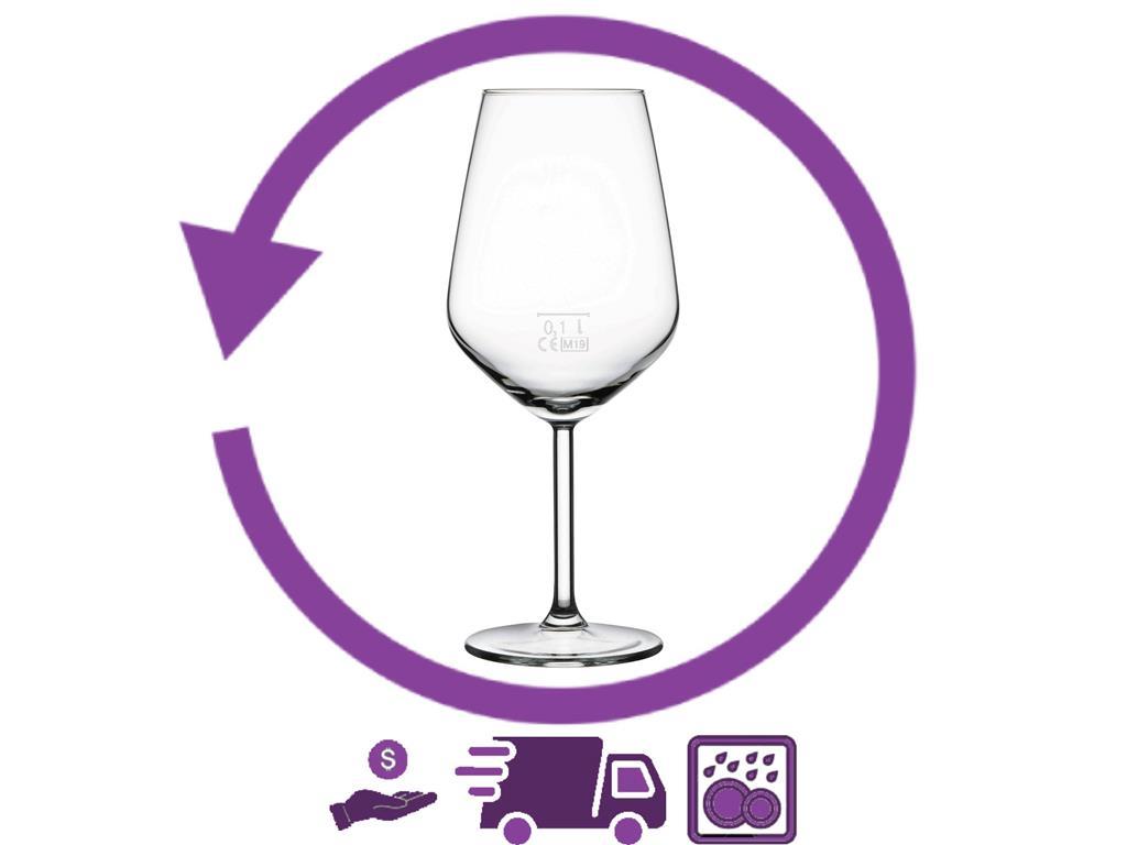 Najem kozarcev za vino / 490ml / 0.1L CE / 1dan