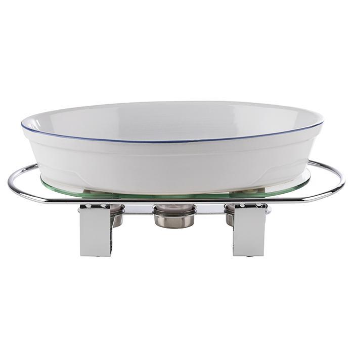 Servirni grelec za hrano / 3 svečke / 34x18cm