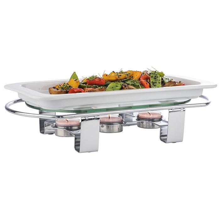 Servirni grelec za hrano / 3 svečke / 34x18cm