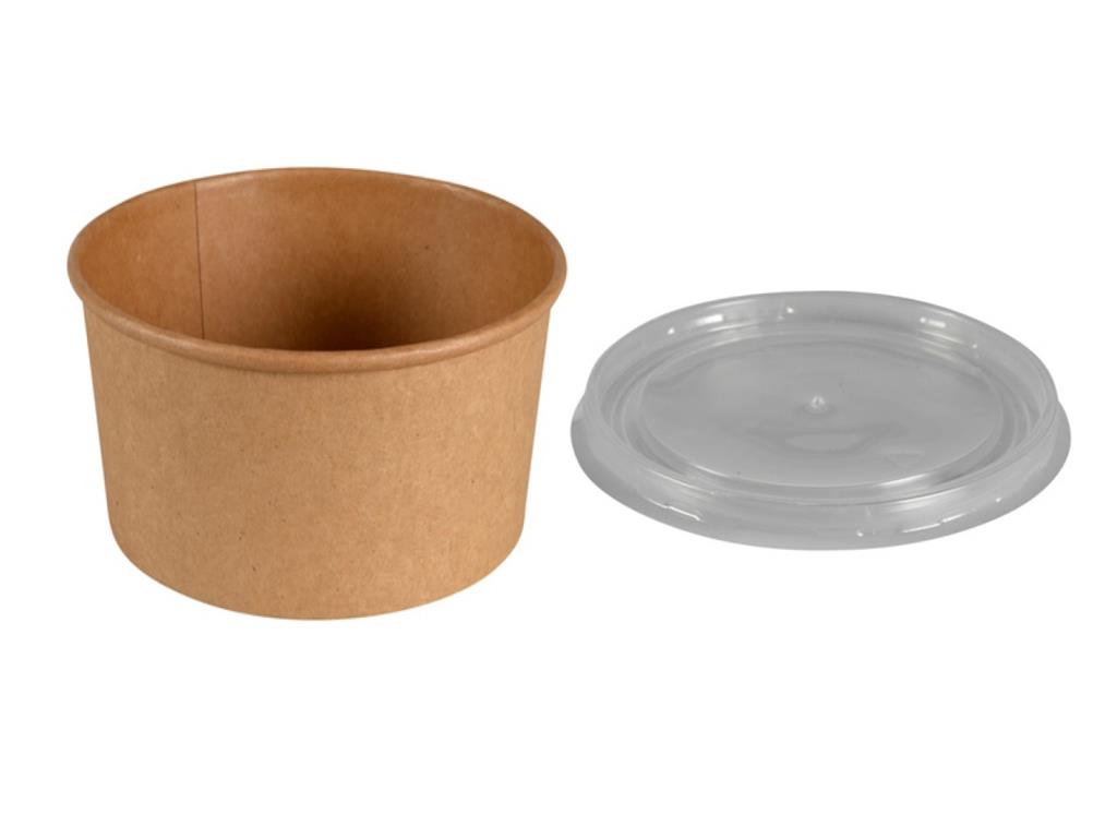 Kraft papirnata skleda / 11cm / pokrov / 50kos