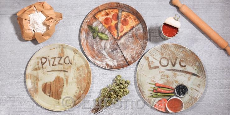 Pizza krožnik Napoli / 33cm / Flour / 6kos