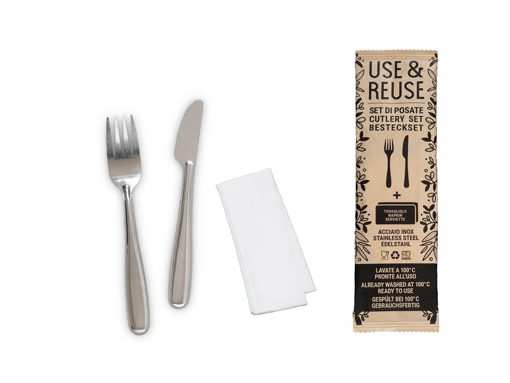 Set / pribor za večkratno uporabo / vilica,nož / 1kos