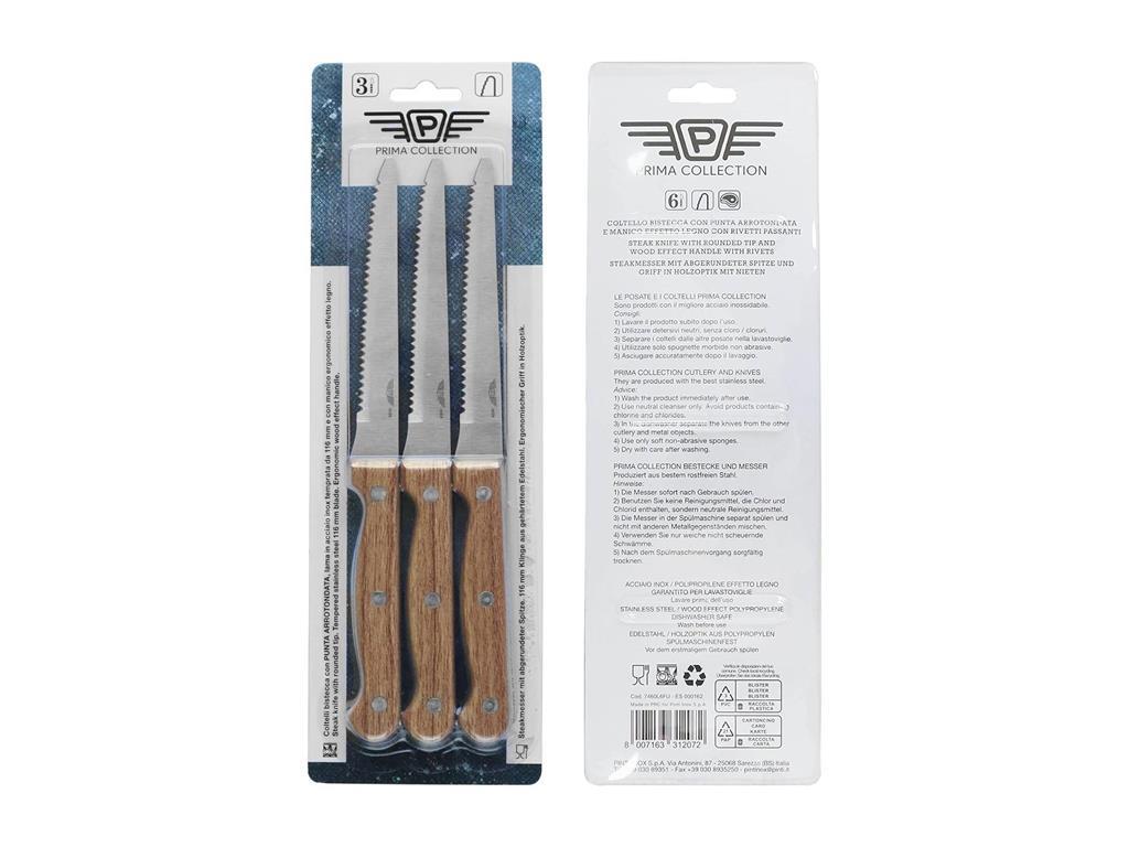 Prima nož za steak in pizzo / 22cm / 6kos