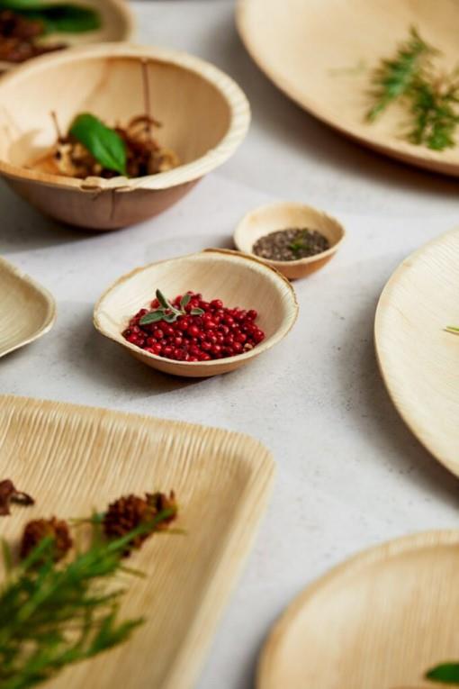 Eko krožnik oval / 29x20cm / palmovi listi / 12kos