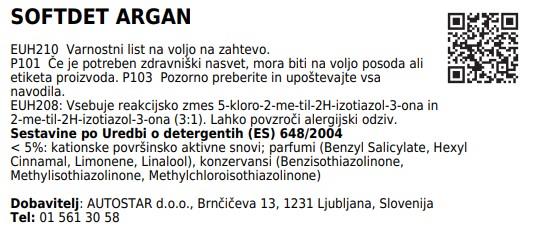 Mehčalec za perilo Argan / 5L