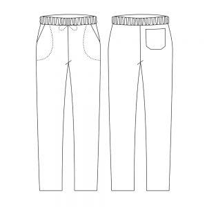 Kuharske hlače / Coulisse / bordo / XXL