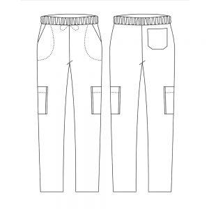 Kuharske hlače / Coulisse leg pocket / črne / L