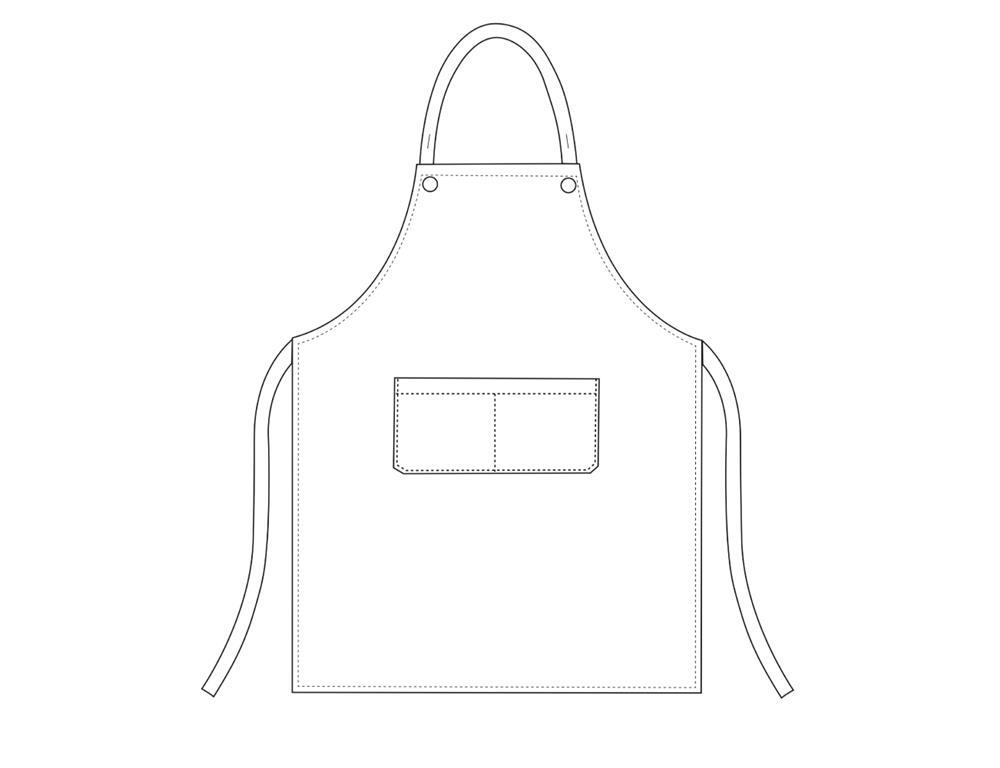 Kuhinjski predpasnik / 90x70cm / jeans rjav / 2kos