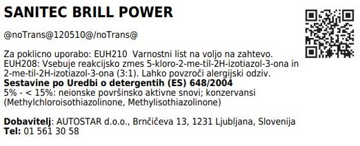 Sredstvo za sijaj Brill Power / 15L