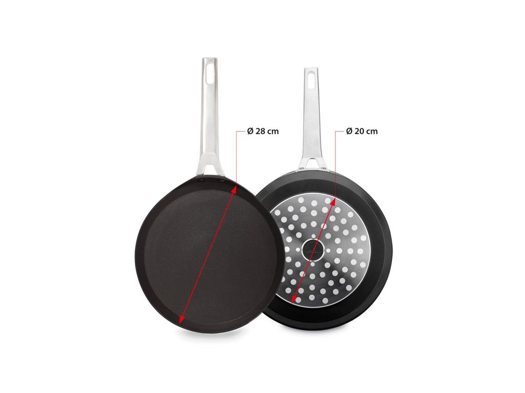 Ponev za palačinke aluminij / 28cm / 3mm / Non-Stick / indu