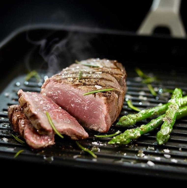 Aluminijasta ponev / Grill / 28x28cm / 3mm / Non-Stick / ind