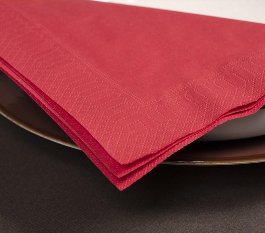 Servieti / 2-slojni / 24x24cm / rdeči / 250kos