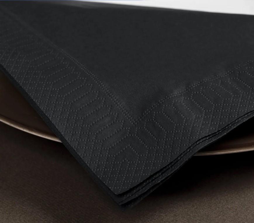 Servieti / 2-slojni / 24x24cm / črni / 250kos