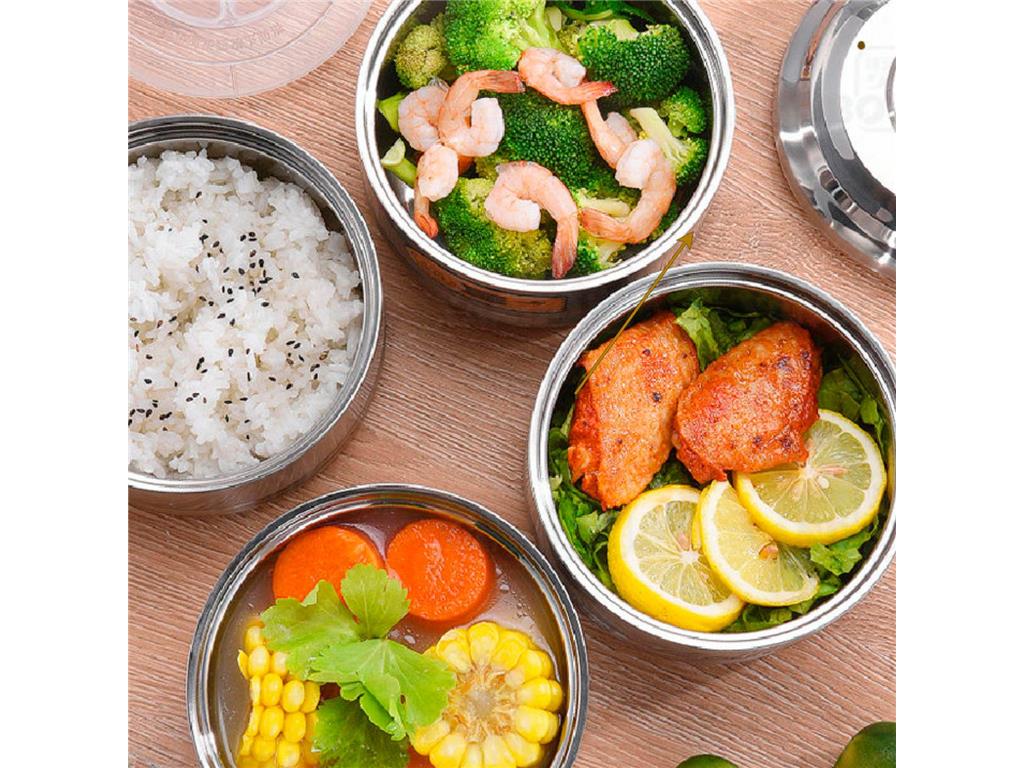 Menažna posoda termo / 4-delna / 16x7cm / 4x1.1L