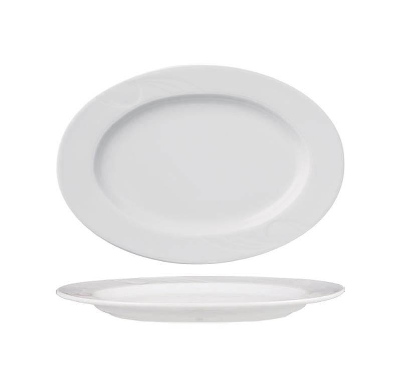 Karizma plitki krožnik / oval / 34cm / 6 kos