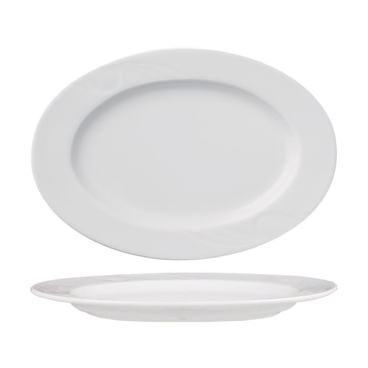 Karizma plitki krožnik / oval / 39cm / 6kos