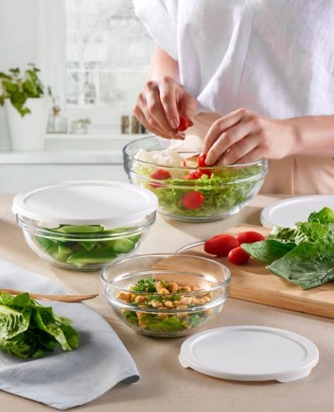 Skleda chef's / 140-170-200mm / set s pokrovi / 3kos