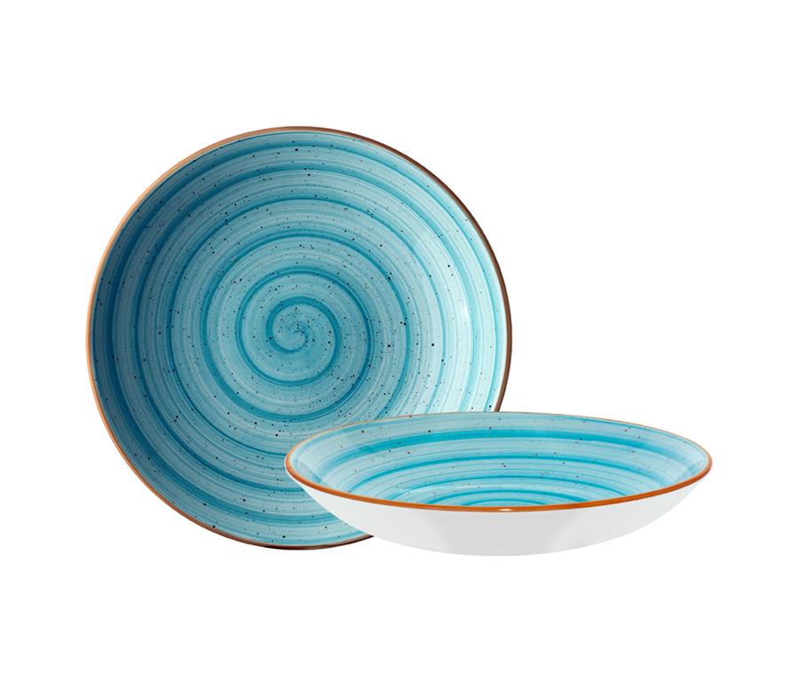 Aqua globoki krožnik Bloom / 28cm / 1700ml / 6kos