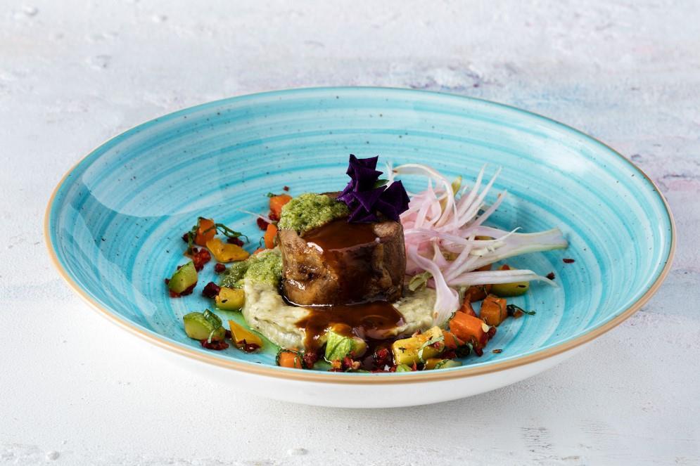 Aqua globoki krožnik Bloom / 28cm / 1700ml / 6kos