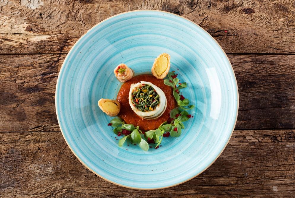 Aqua globoki krožnik Bloom / 23cm / 1000ml / 6kos