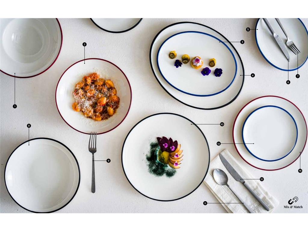 Linea Black plitki krožnik Gourmet / 21cm / 12 kos