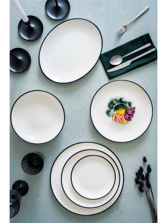 Linea Black plitki krožnik Gourmet / 30cm / 6kos