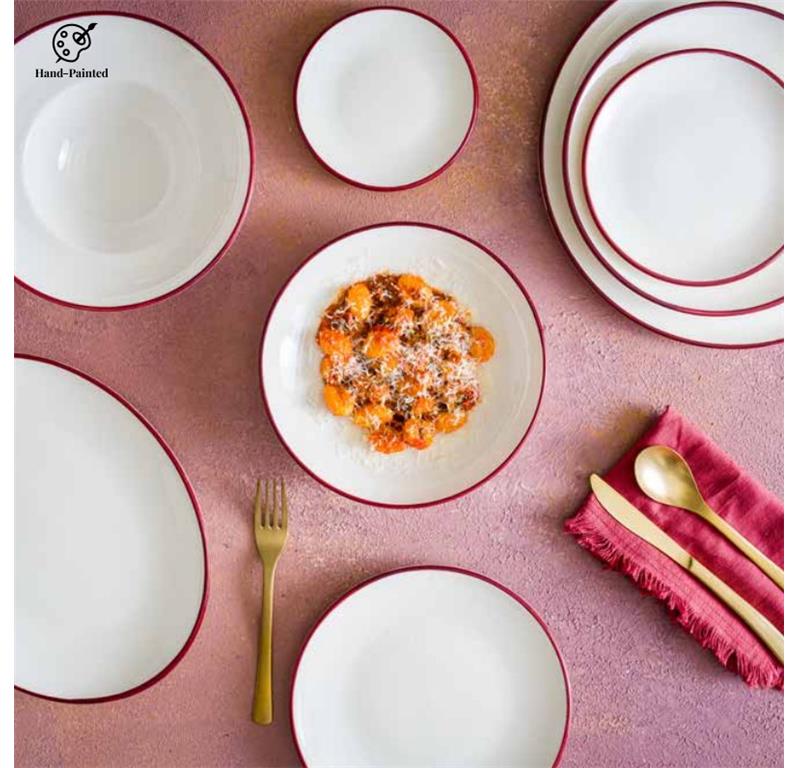 Linea Burgundy globoki krožnik Gourmet / 24cm / 400ml / 6kos