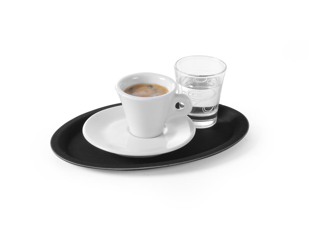 Servirni pladenj / 26x20cm / črn / nedrseč / oval