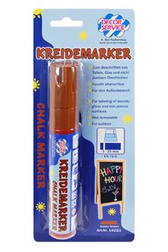 Marker tekoča kreda / rjav / 3-15mm