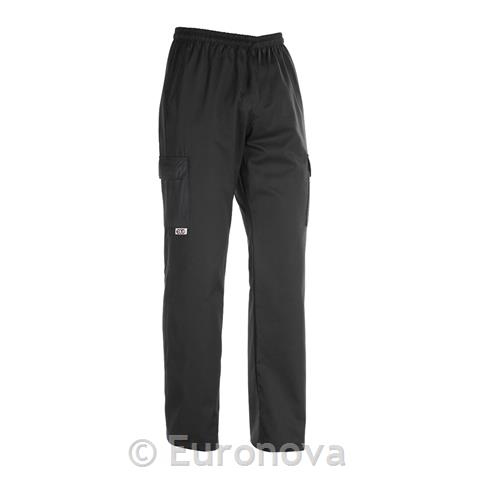 Kuharske hlače / Coulisse leg pocket / črne / XL